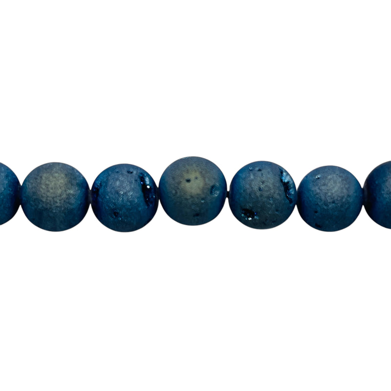 8mm Druzy Round Magic Blue
