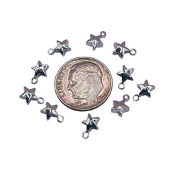 6mm Star Charm 18K Rhodium Plated