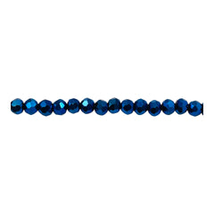 4mm Thunder Polish Glass Crystal Roundel Cut Blue Light