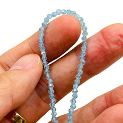 3mm Thunder Polish Glass Crystal Bicone Blue Jade AB