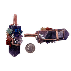 70x20mm Amethyst Wire Wrapped Pendant