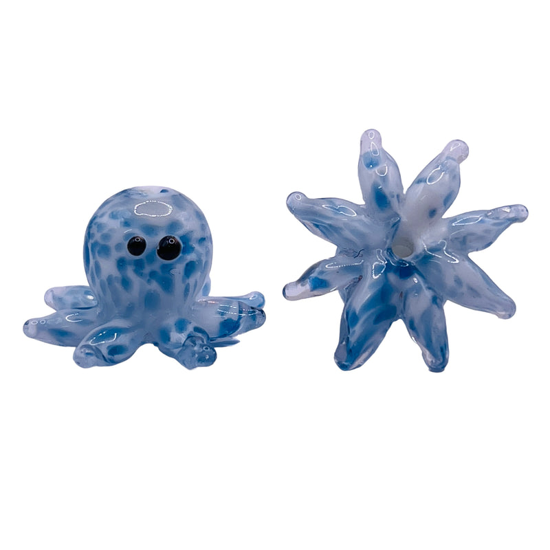 23x14mm Octopus Lampwork Glass Blue
