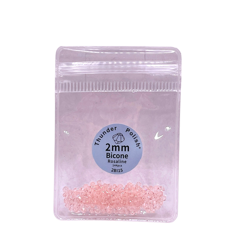 2mm Thunder Polish Glass Crystal Bicone Rose
