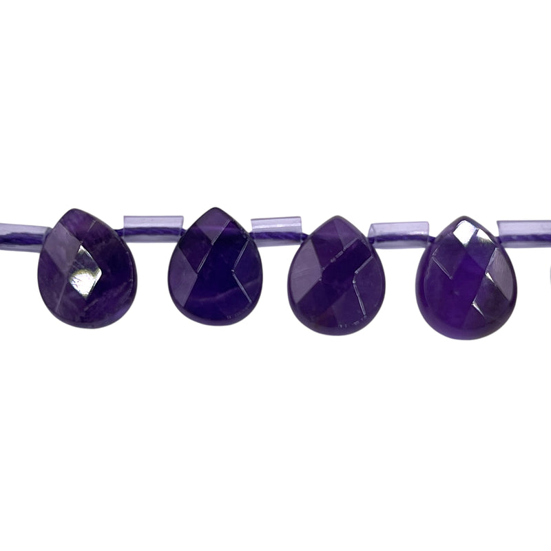 10x8mm Flat Teardrop Cut Amethyst