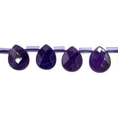 10x8mm Flat Teardrop Cut Amethyst