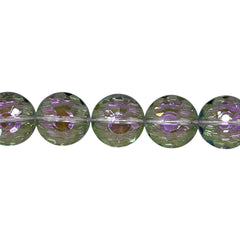14mm Coin Faceted Glass Crystal Magic Purple