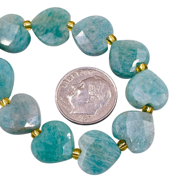 12mm Heart Cut Amazonite