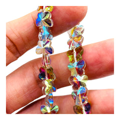 10mm Butterfly Glass Crystal Green Blossom