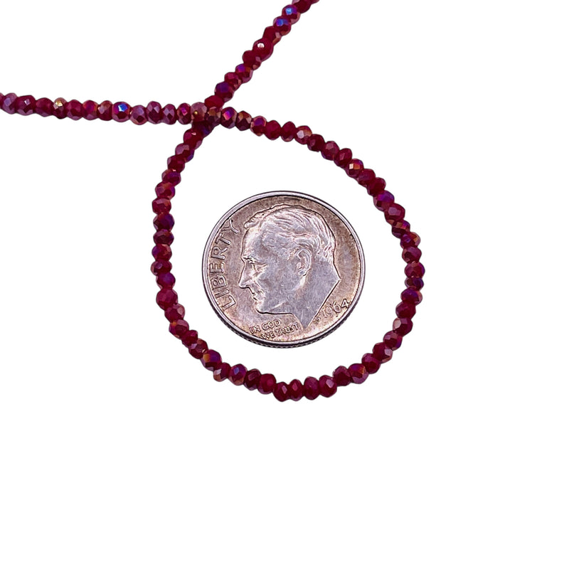 2mm Thunder Polish Glass Crystal Roundel Cut Ruby Jade AB