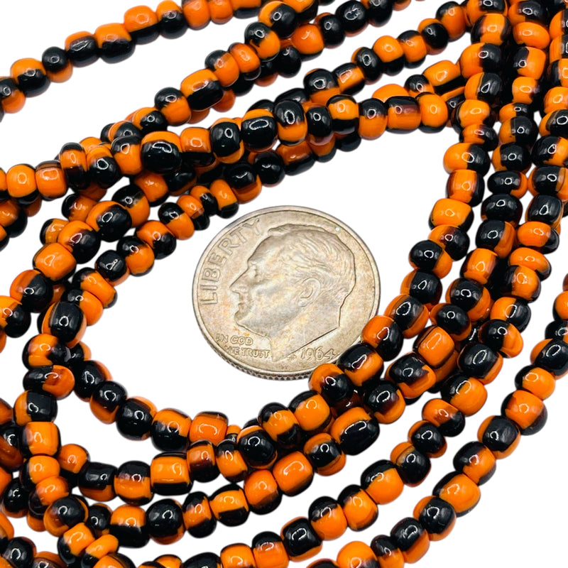 4mm Off Round Handmade Glass Halloween Theme
