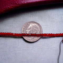 2mm Thunder Polish Glass Crystal Roundel Cut Mid. Siam