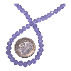 4mm Thunder Polish Glass Crystal Roundel Cut Lt. Purple