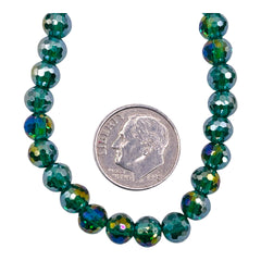 6mm Thunder Polish Round Disco Cut Green Zircon Super AB