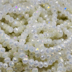 6mm Thunder Polish Glass Crystal Roundel Cut Lt. Gold Opal