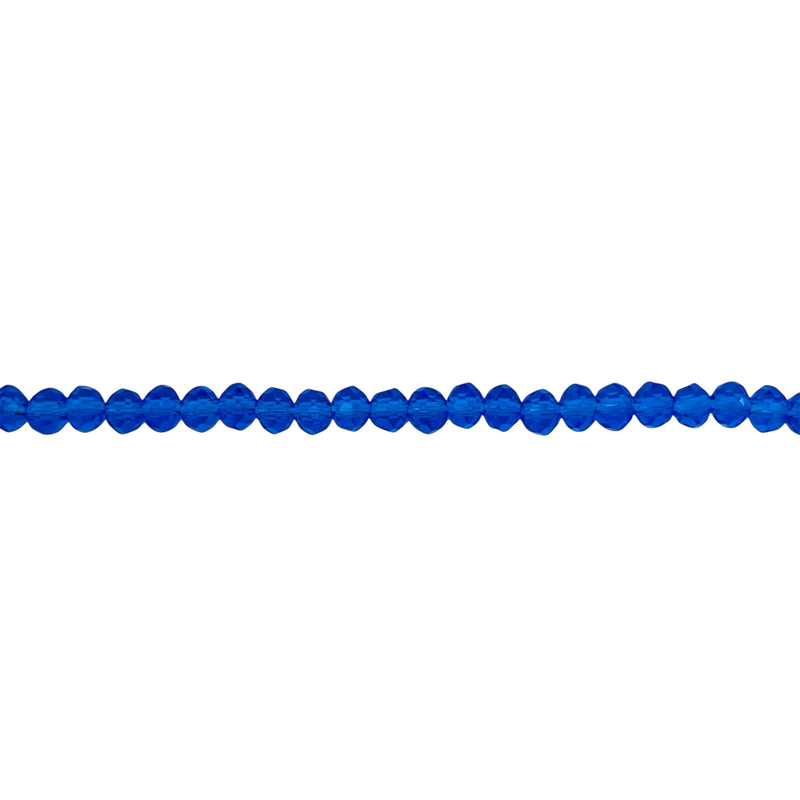 3mm Thunder Polish Glass Crystal Roundel Cut Sapphire