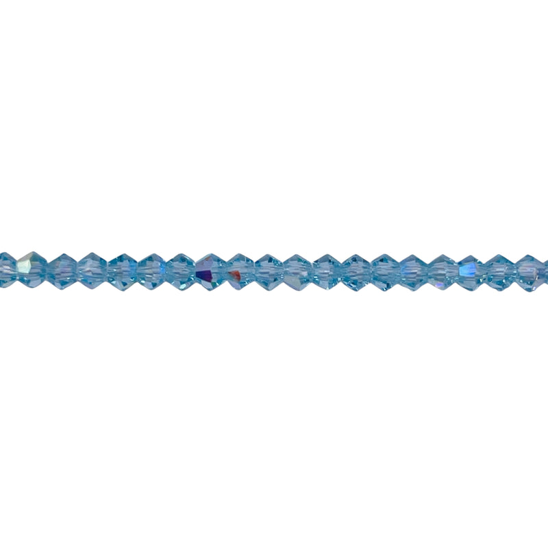 3mm Thunder Polish Glass Crystal Bicone Lt. Aquamarine AB