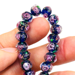 10x8mm Roundel Lampwork Blue
