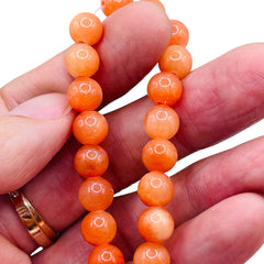 Dyed Jade Round Orange