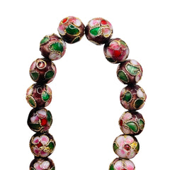 8mm Round Cloisonne Purple