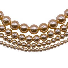 8mm Round Thunder Polish Glass Pearl Medium Gold