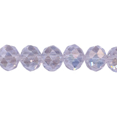 12mm Roundel Cut Glass Crystal Clear AB