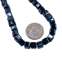 6mm Cube Glass Crystal Gunmetal