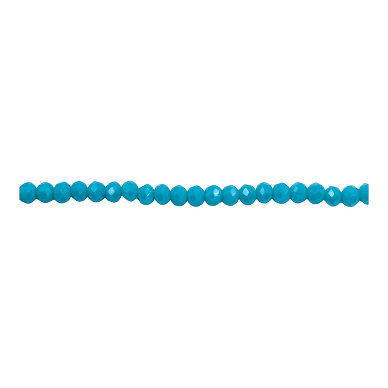 3mm Thunder Polish Glass Crystal Roundel Cut Turquoise Jade AB