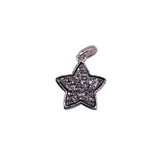 16mm Star Druzy Pendant Rhodium