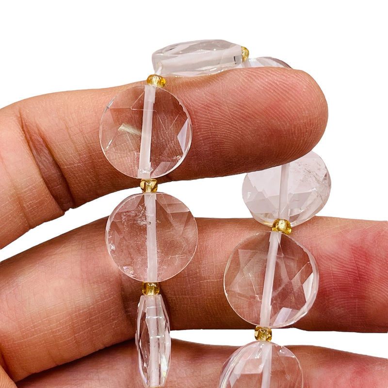 16mm Coin Cut Clear Quartz