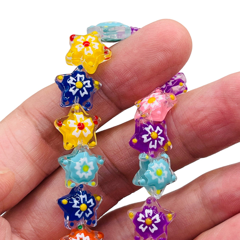 13mm Star Lampwork Glass