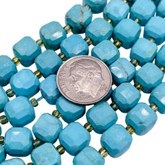 8mm Cube Blue Howlite