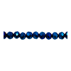 6mm Thunder Polish Glass Crystal Roundel Cut Blue Light