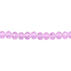 6mm Thunder Polish Glass Crystal Roundel Cut Rosaline