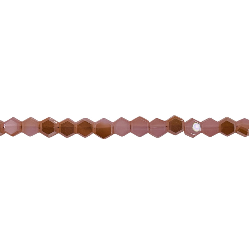 4mm Hexagon Glass Crystal Beige GA