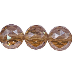 20mm Round Cut Glass Crystal Gold Champagne
