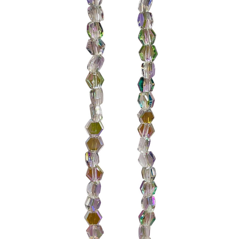4mm Hexagon Glass Crystal Magic Purple