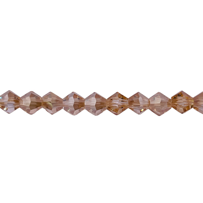 6mm Thunder Polish Glass Crystal Bicone Silver Champagne Shine
