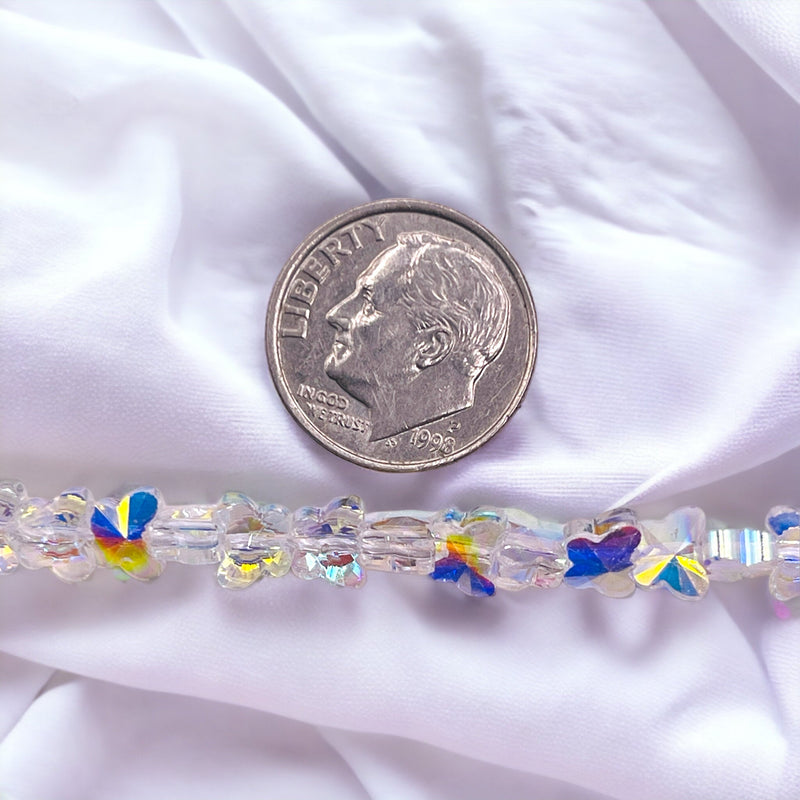 6mm Butterfly Glass Crystal Super AB