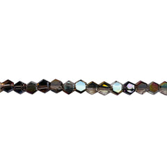 4mm Hexagon Glass Crystal Black Diamond MP