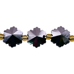 14mm Snowflake Glass Crystal White Gold