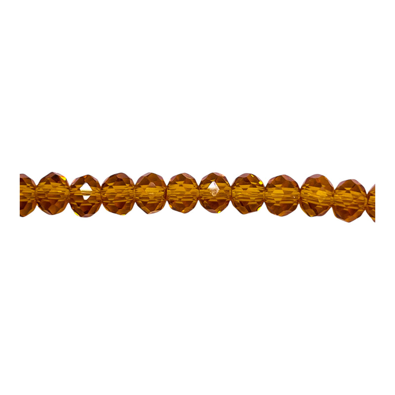 6mm Thunder Polish Glass Crystal Roundel Cut Topaz