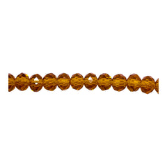 6mm Thunder Polish Glass Crystal Roundel Cut Topaz
