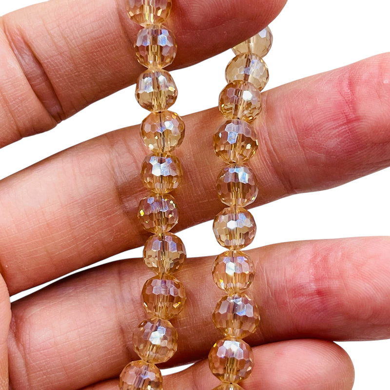 8mm Disco Cut Silver Champagne