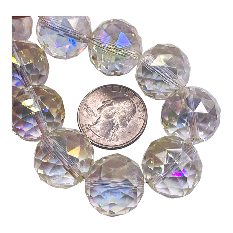 20mm Round Cut Glass Crystal Magic Gold