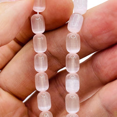 9x6mm Cylinder Super Cat Eye (Gypsum) Pink