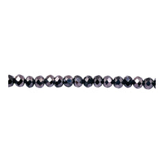 4mm Thunder Polish Glass Crystal Roundel Cut Silver