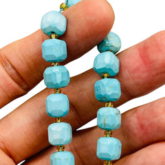 8mm Cube Blue Howlite