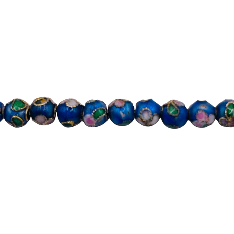 6mm Round Cloisonne Blue