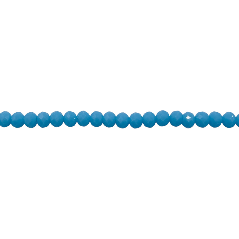 3mm Thunder Polish Glass Crystal Roundel Cut Sky Blue Jade