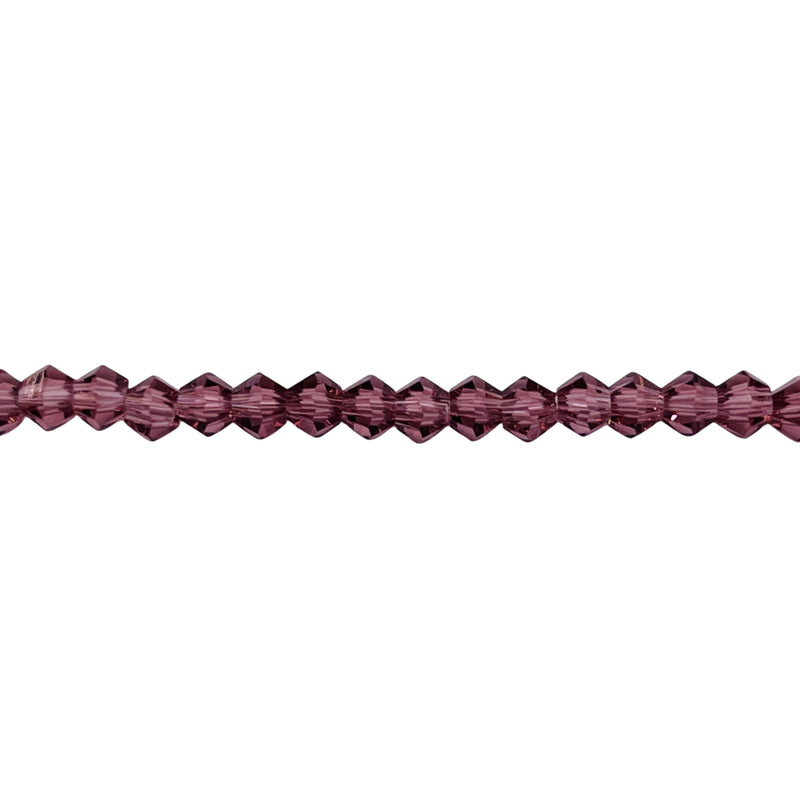 4mm Thunder Polish Glass Crystal Bicone Med. Amethyst
